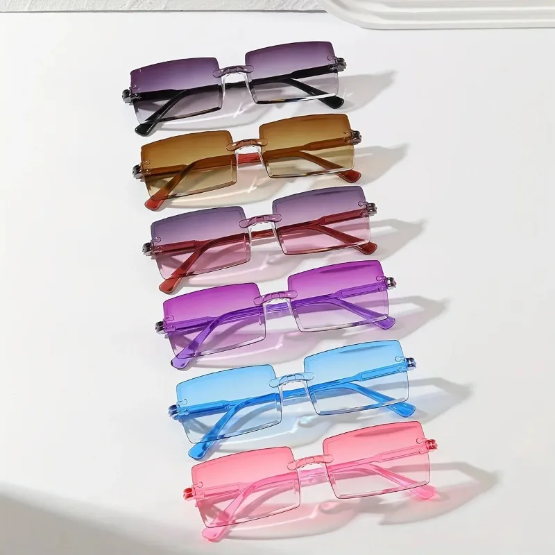 6PCS Rectangle Fashion Sunglas - Sunglasses Uv400 评论和价格