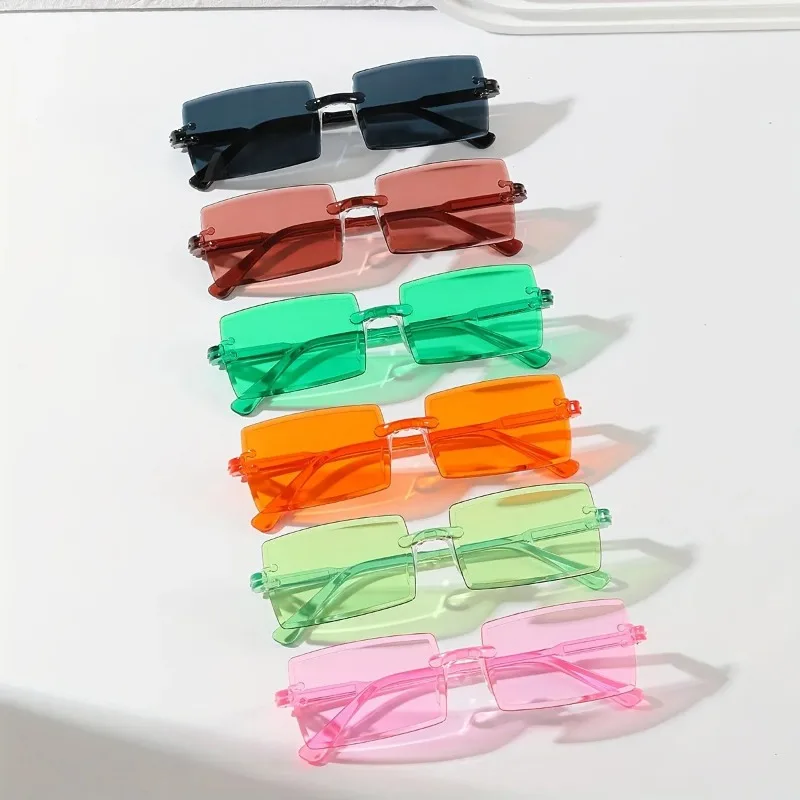 6PCS Rectangle Fashion Sunglas - Sunglasses Uv400 评论和价格