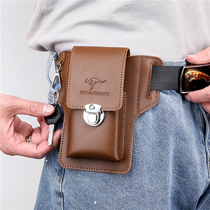 Phone Belt Bag For Men Bags Ce - Leather Wallet Men 评论和价格