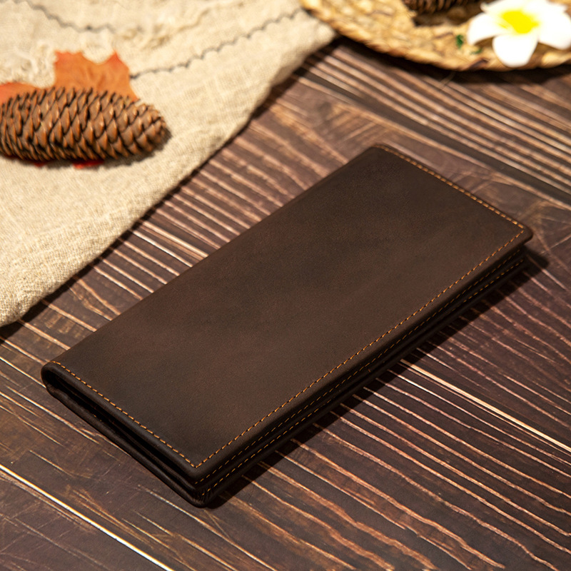 Men's Genuine Leather Long Wal - Leather Wallet Men 评论和价格