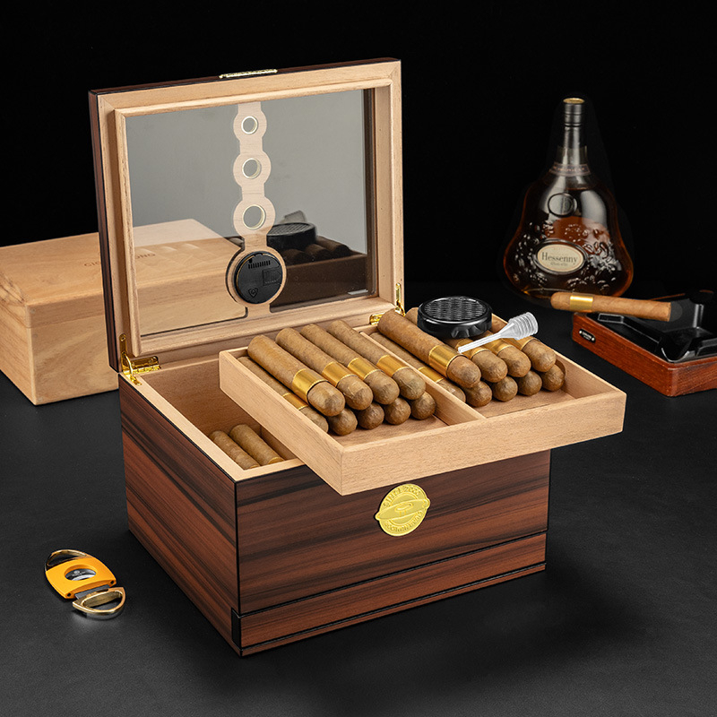 Luxury Wooden Cigar Humidor Bo - Luxury Gift Set 评论和价格