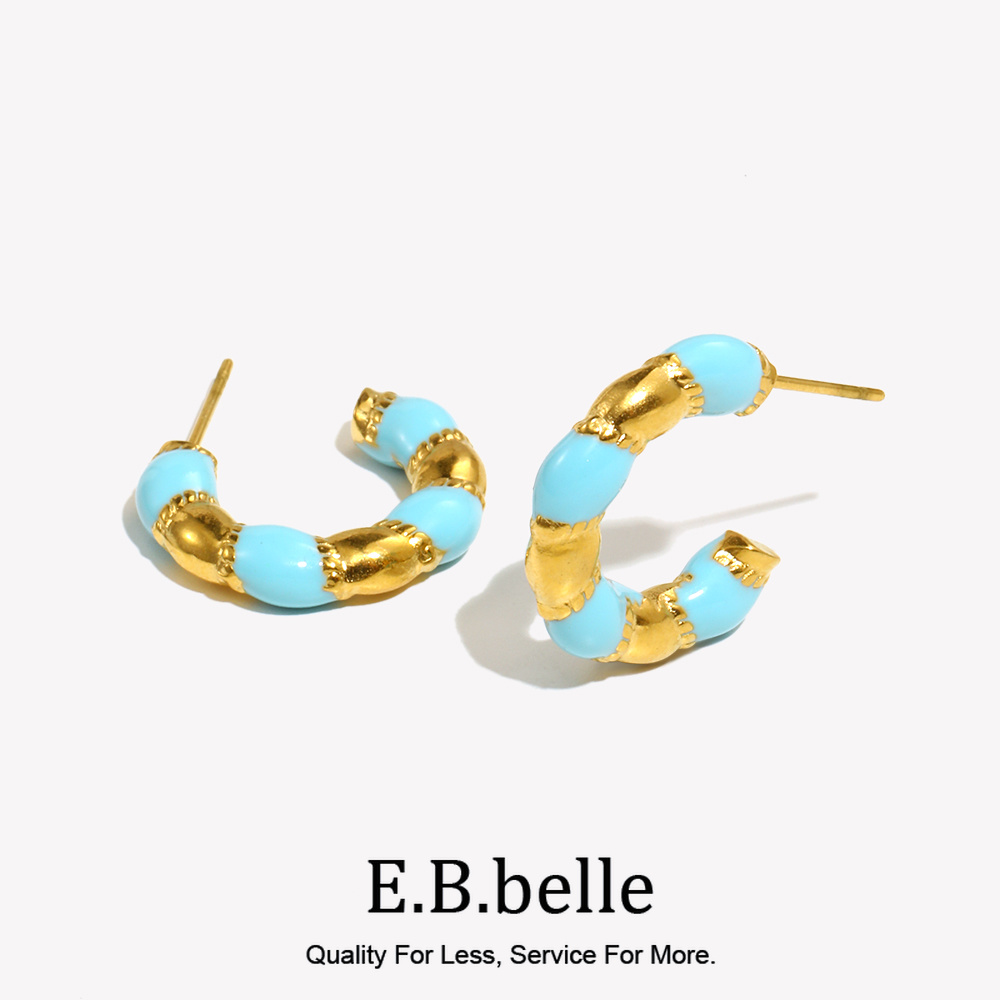E.B.belle Classic Small C-shap - Gold Plated Jewelry 评论和价格