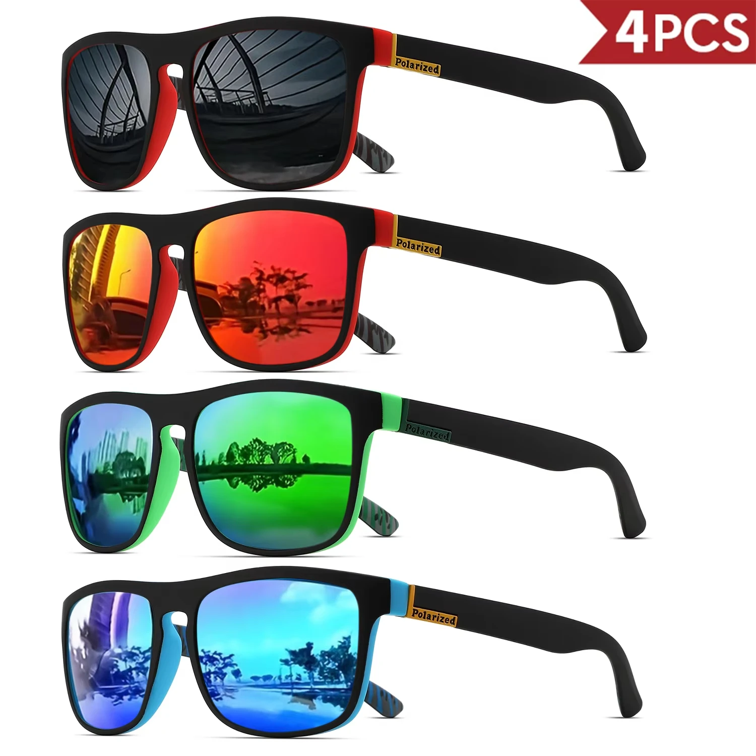 1/4pc Classic Man Sports Sungl - Sunglasses Uv400 评论和价格