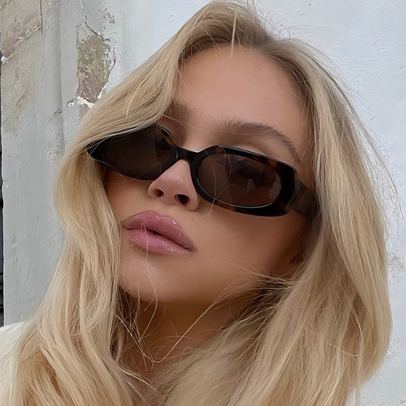 1pcs Light Luxury Rectangle Su - Sunglasses Uv400 评论和价格