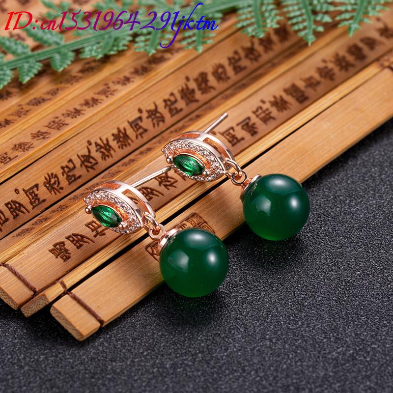 Natural Jade Bead Earrings Fas - Gold Plated Jewelry 评论和价格